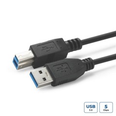High-Speed MicroConnect USB 3.0 A-B Cable 5m M-M Black - USB3.0AB5B